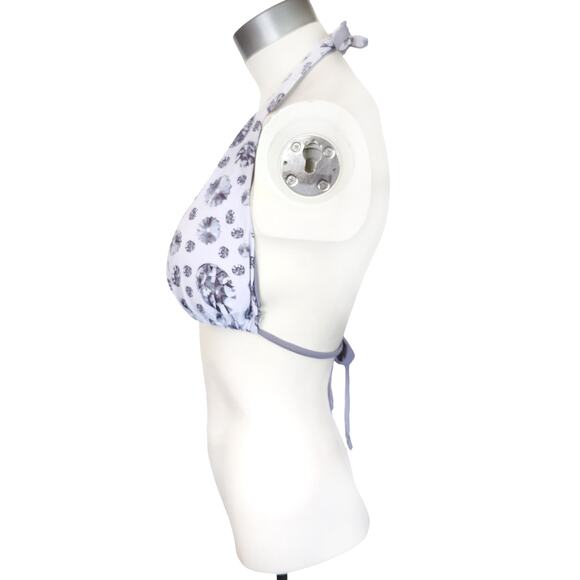 Unbranded diamante crystal diamond print beach halter triangle bikini top Sz XL - Picture 3 of 7